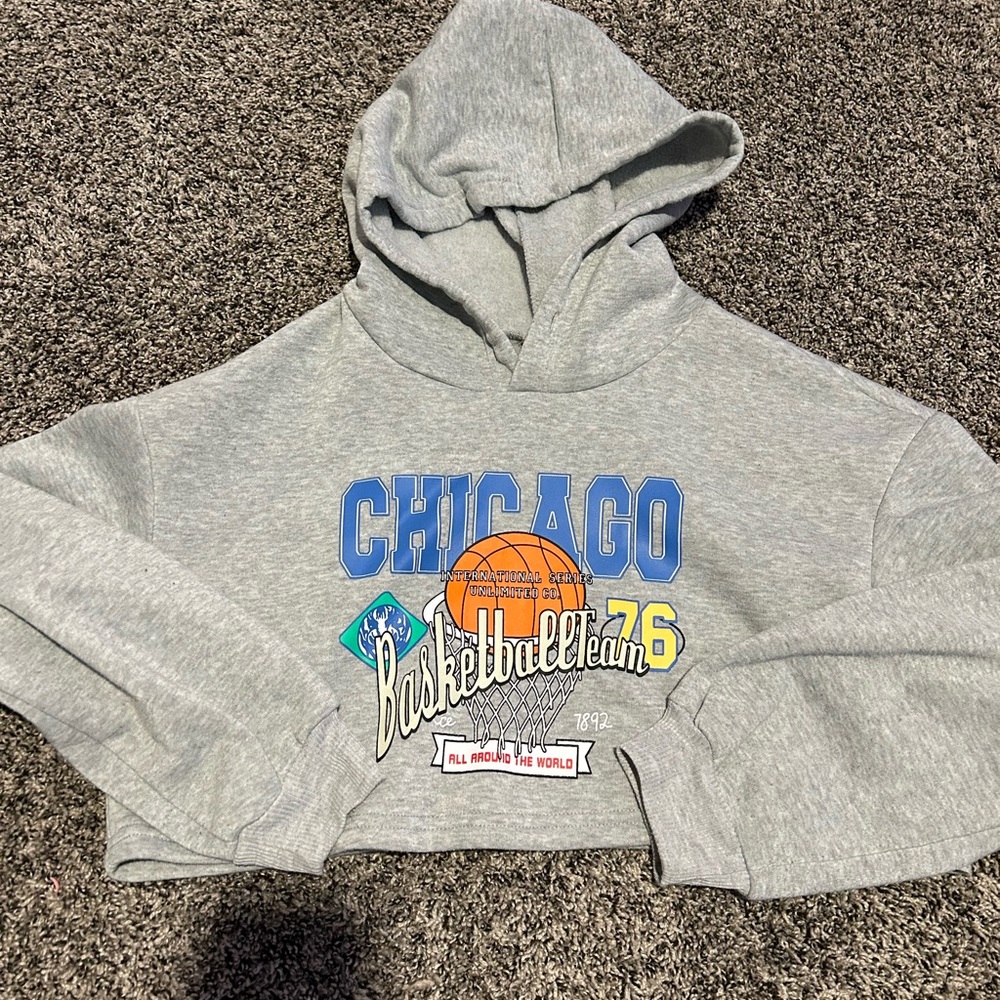 Women’s Grey Cropped Hoodie